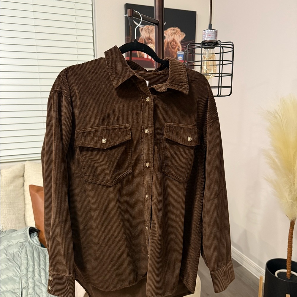 American Eagle Outfitters Chocolate Corduroy Shirt